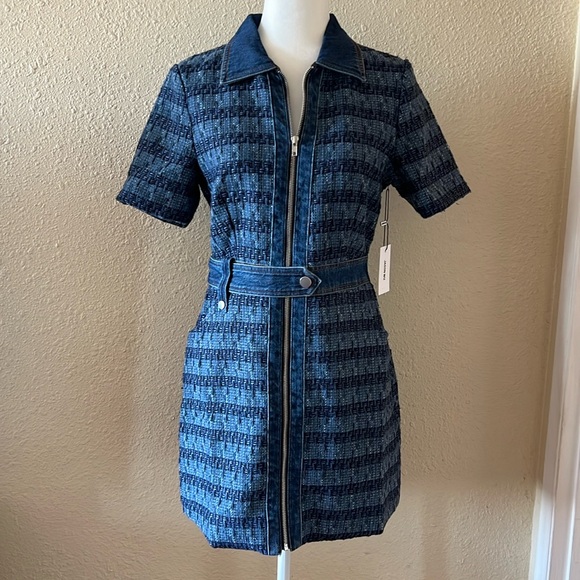 Jason Wu Denim Tweed Short Sleeve Mini Dress Size Small - Picture 1 of 10